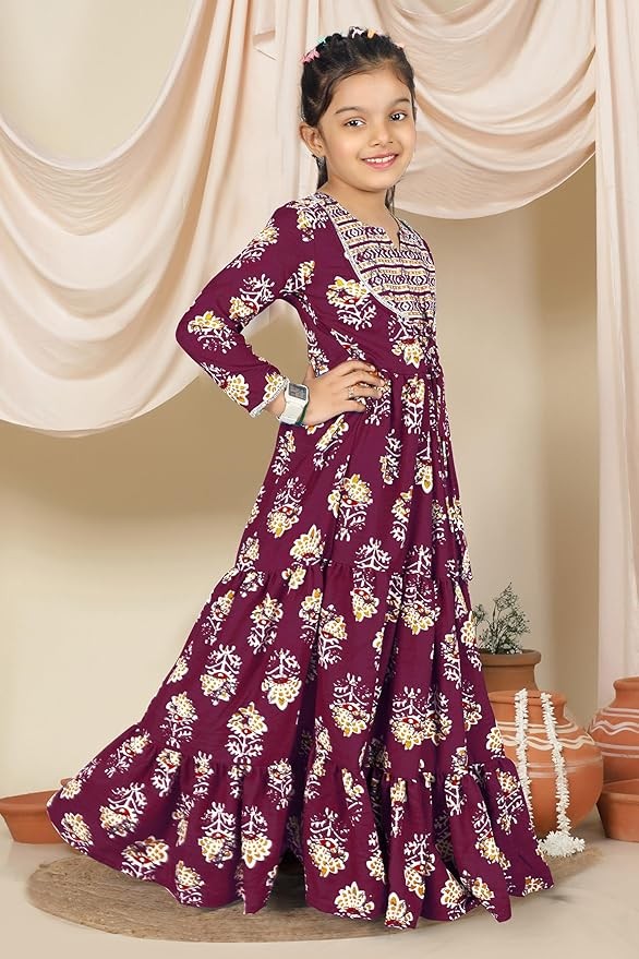 Dream Girls Cotton Blend Floral Printed Dress