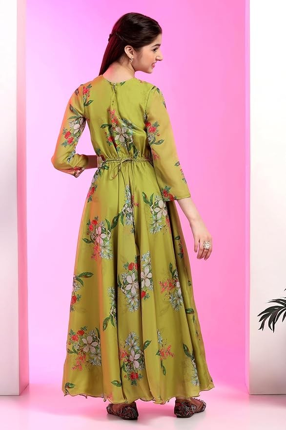 Floral Printed Maxi Length Dress