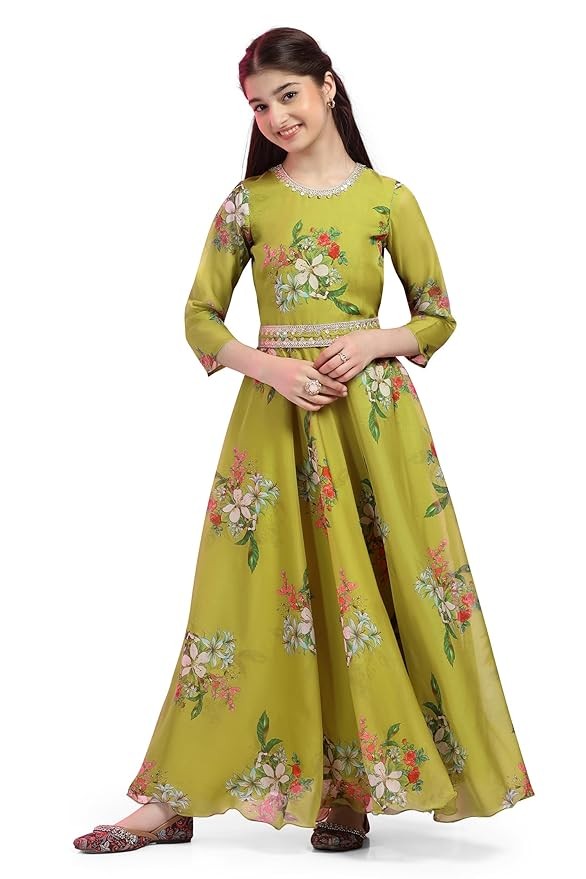 Floral Printed Maxi Length Dress