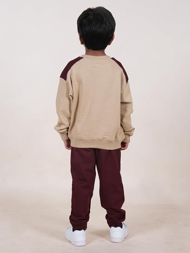 Boys Fleece Full Sleeves Sweatshirt With Jogger