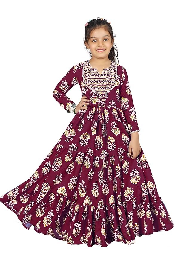 Dream Girls Cotton Blend Floral Printed Dress