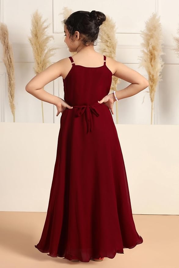 Girls Embroidered Maxi Dress