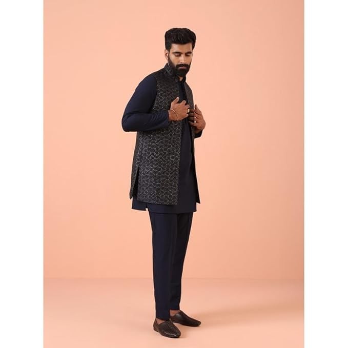 Mens Kurta Jacket Trouser Set