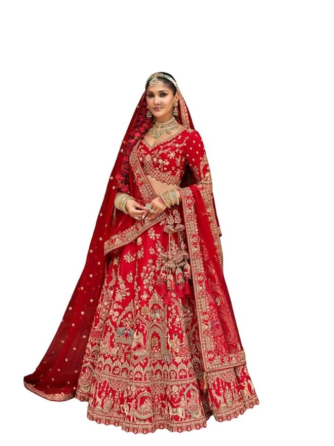 Bridal Lehenga Choli, Red Velvet