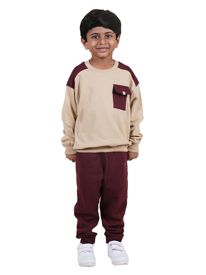 Boys Fleece Full Sleeves Sweatshirt With Jogger